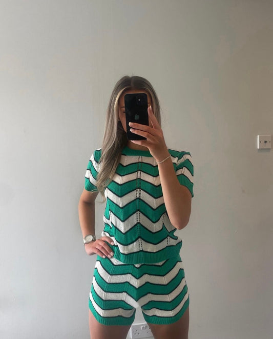 Green Ribbed Co ord